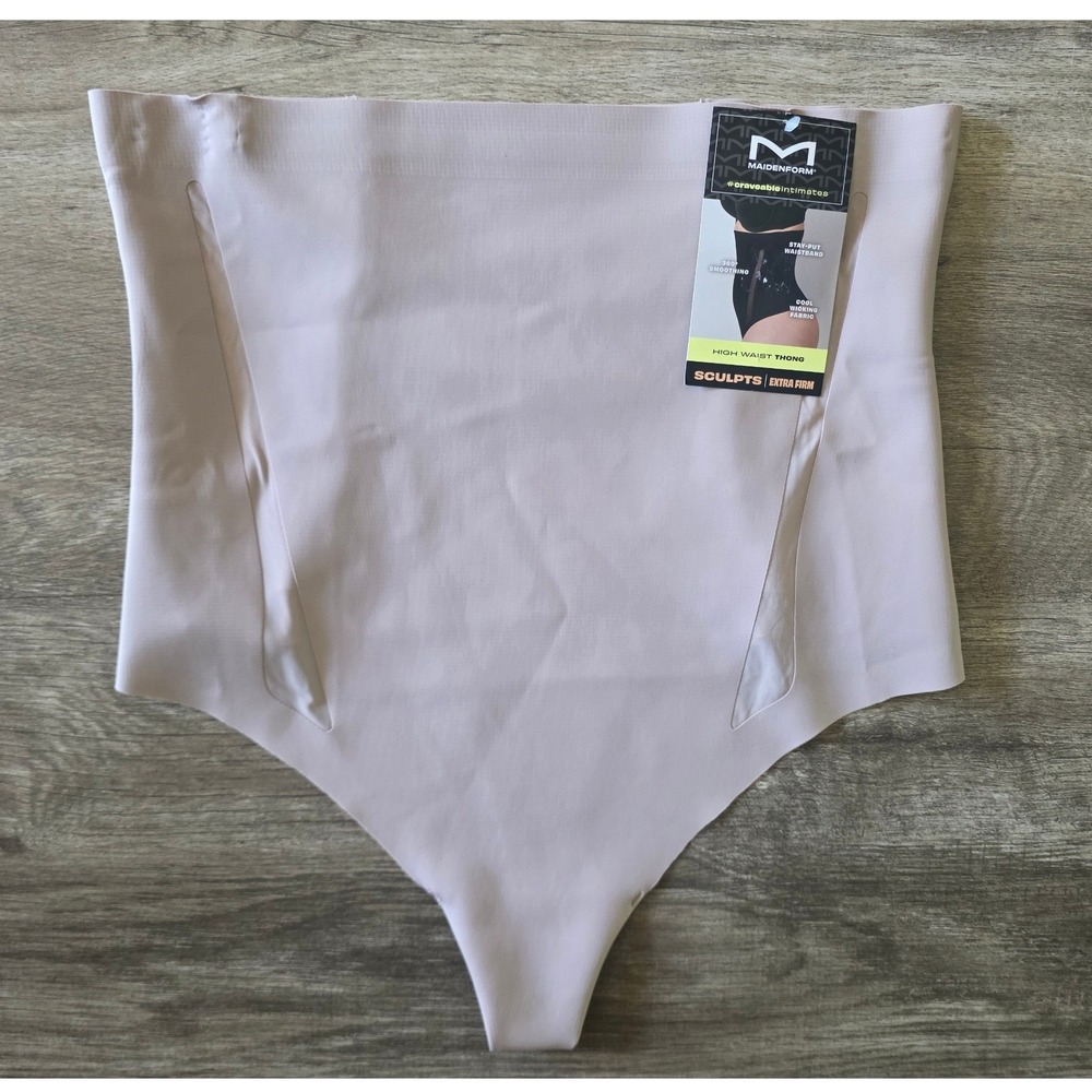 NWT Maidenform High Waist Thong Extra Firm Sculpting Shapewear Nude Womens 2XL